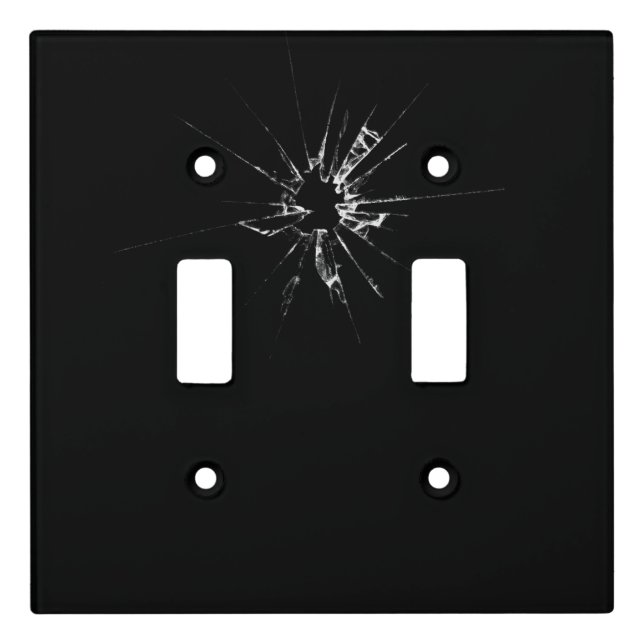 Bullet Hole in Glass Light Switch Cover (Front)