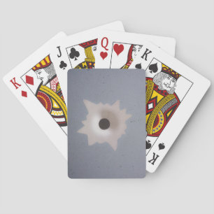 Bullet hole poker cards