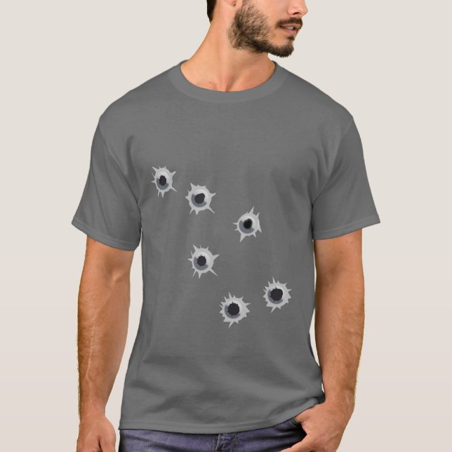 Bullet Holes in Shirt Trompe L'oeil Funny Costume (Front)