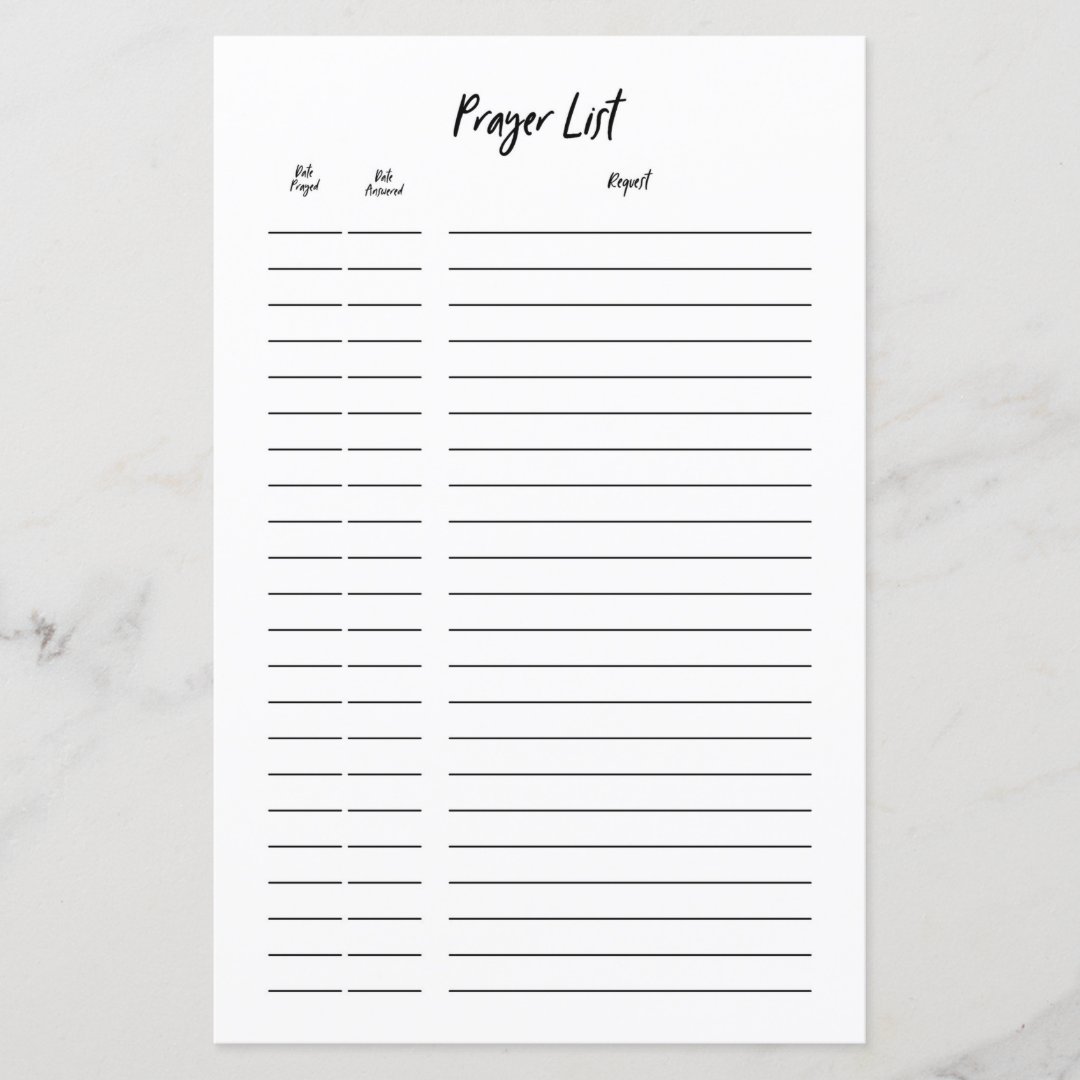Bullet Journal Prayer Request List Planner Insert | Zazzle