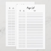Bullet Journal Prayer Request List Planner Insert | Zazzle