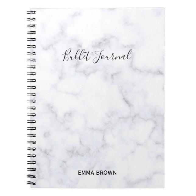 Bullet Journal with elegant & modern marble print (Front)