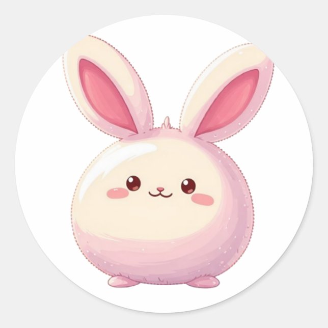 Bullet Journaling Series19 - Cute Rabbit 1 Classic Round Sticker (Front)