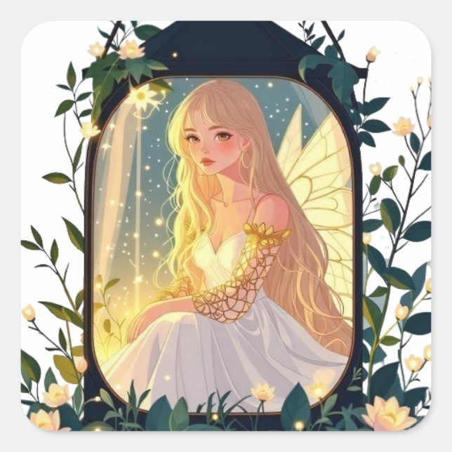 Bullet Journaling Series5 - Terrarium Girl 5 Square Sticker (Front)