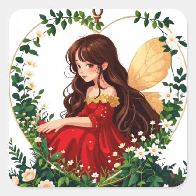 Bullet Journaling Series6 - Terrarium Girl 6 Square Sticker (Front)