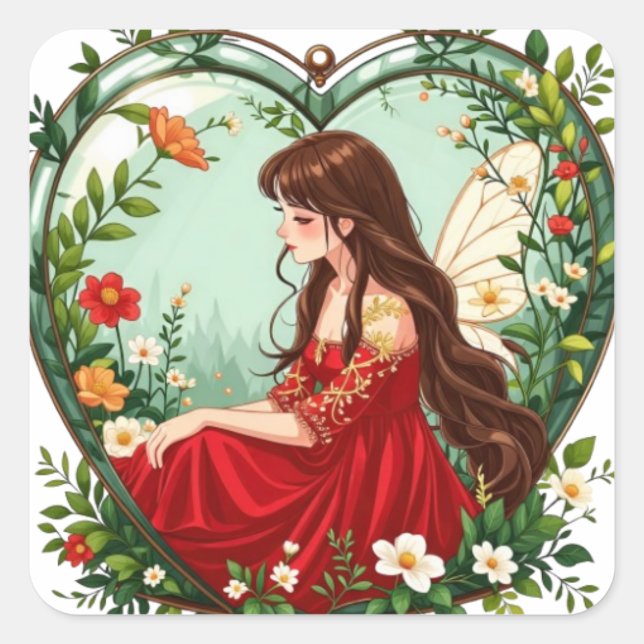 Bullet Journaling Series7 - Terrarium Girl 7 Square Sticker (Front)