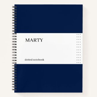 Bullet Navy Blue Notebook with Monogram