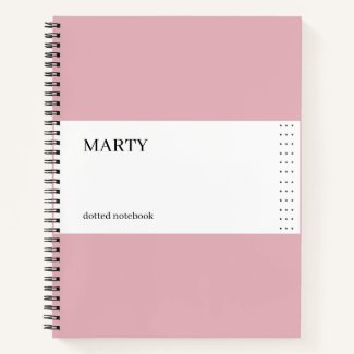Bullet Pink Notebook with Monogram