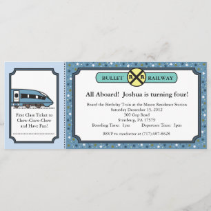Bullet Railway Ticket Invitation