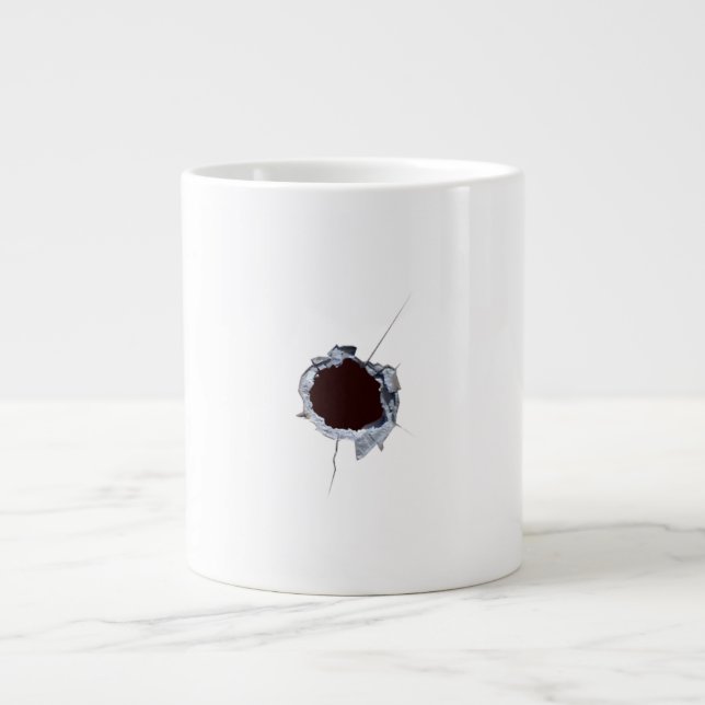 Bullet Shot Hole Giant Coffee Mug (Front)
