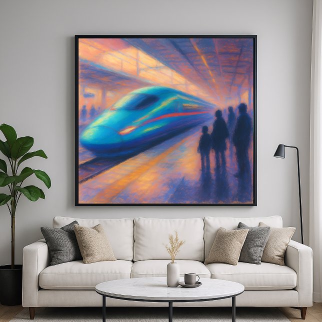 Bullet Train Arrival - Pastel Painting Style Poster (Creator Uploaded)
