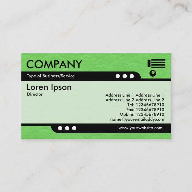 Bullet Train - Bright Green Crinkled Paper Texture Business Card (Front)