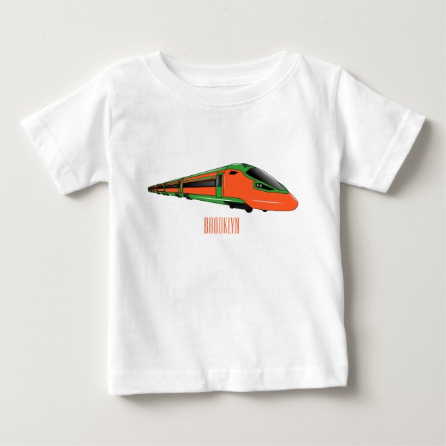 Bullet train cartoon illustration baby T-Shirt (Front)