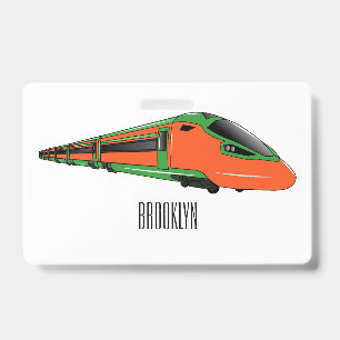 Bullet train cartoon illustration badge