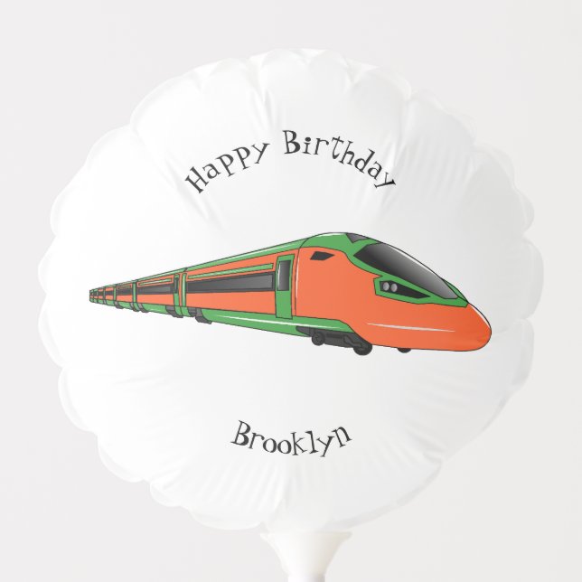 Bullet train cartoon illustration balloon (Front)