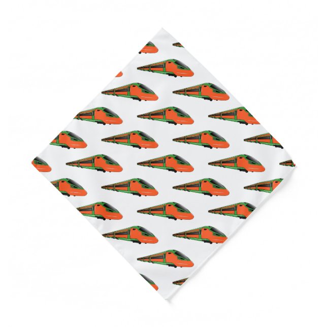Bullet train cartoon illustration bandana (Front)