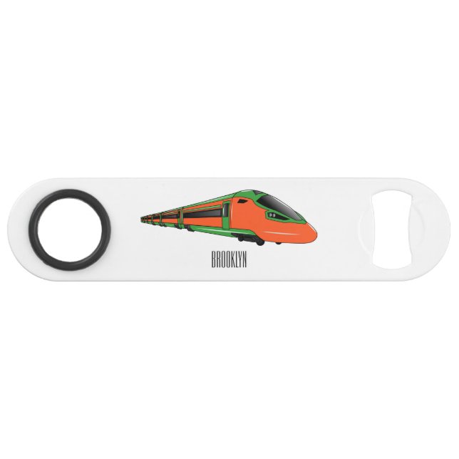 Bullet train cartoon illustration bar key (Front (Horizontal))