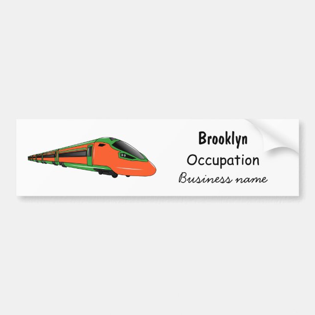 Bullet train cartoon illustration bumper sticker (Front)