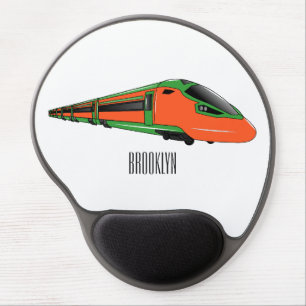 Bullet train cartoon illustration gel mouse pad
