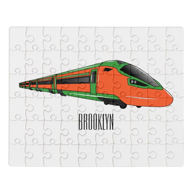 Bullet train cartoon illustration jigsaw puzzle (Puzzle Horizontal)