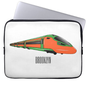 Bullet train cartoon illustration laptop sleeve