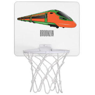 Bullet train cartoon illustration mini basketball hoop