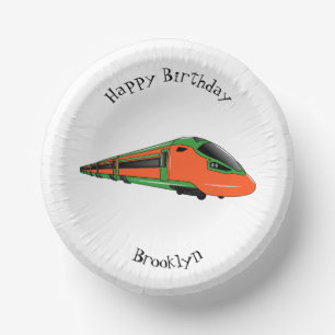 Bullet train cartoon illustration paper bowls