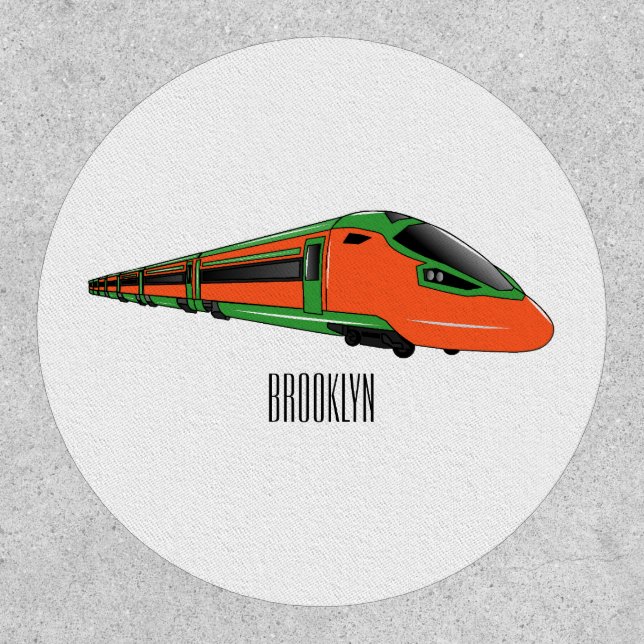 Bullet train cartoon illustration patch (Front)