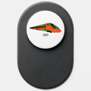 Bullet train cartoon illustration PopSocket
