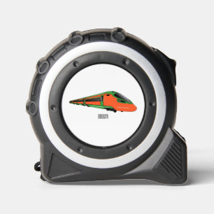 Bullet train cartoon illustration tape measure