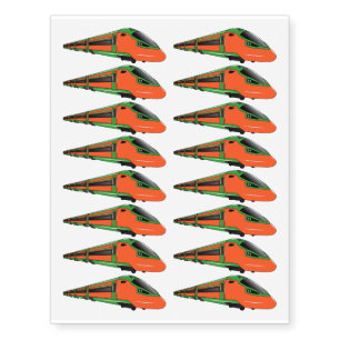 Bullet train cartoon illustration temporary tattoos