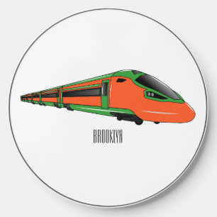 Bullet train cartoon illustration wireless charger 