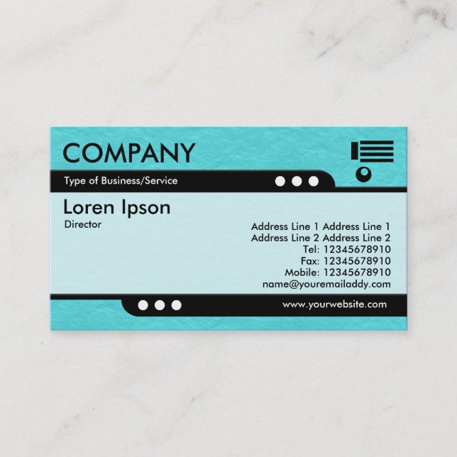 Bullet Train - Cyan Crinkled Paper Texture Business Card (Front)