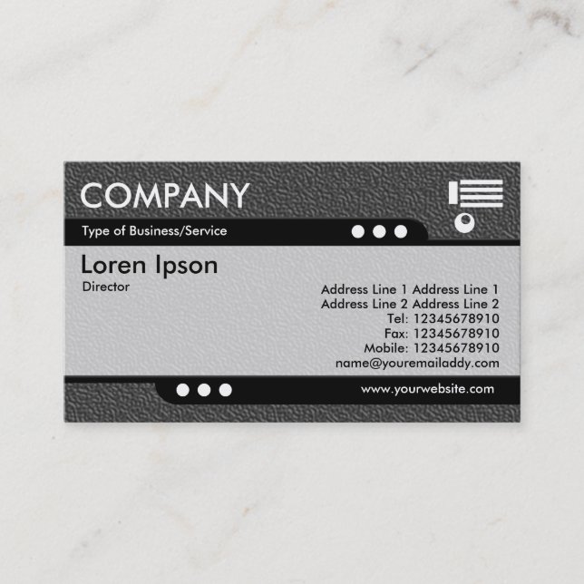 Bullet Train - Dark Gray Embossed Texture Business Card (Front)
