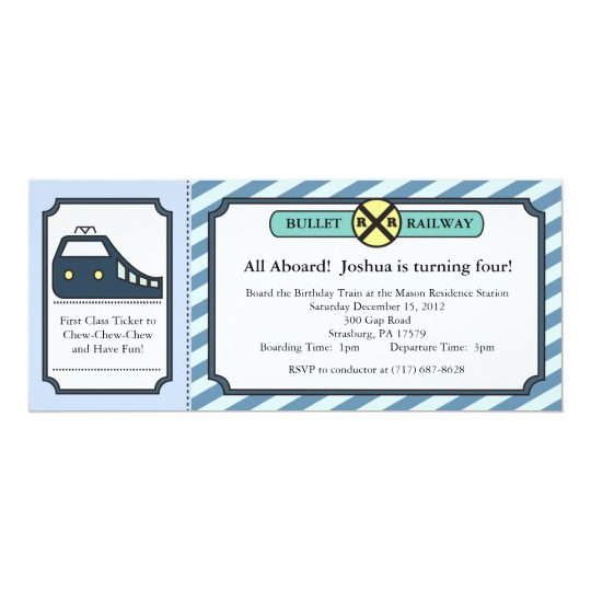 Bullet Train Ticket Invitation Zazzle Com