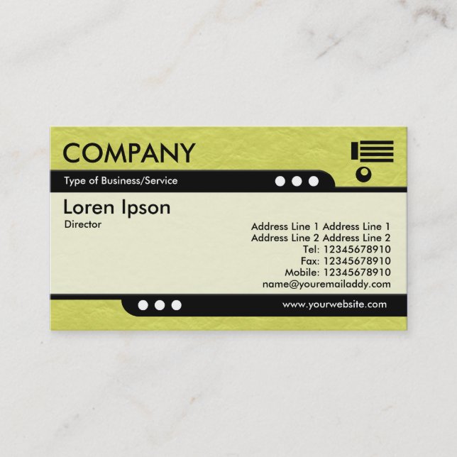 Bullet Train - Yellow Crinkled Paper Texture Business Card (Front)