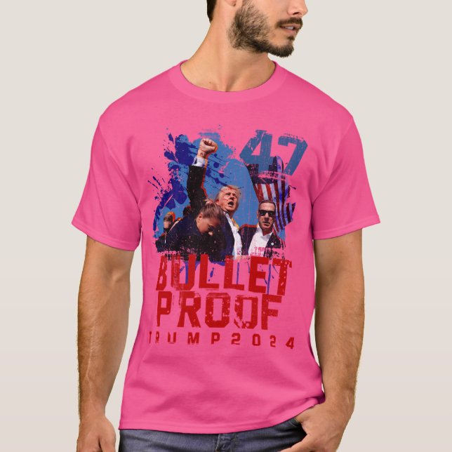 Bulletproof Trump 2024 Assassination Trump Rally P T-Shirt (Front)