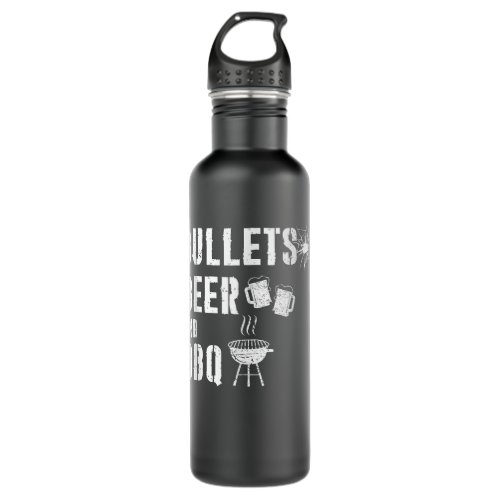 Bullets Beer BBQ Barbecue Grilling Grillmastermoke Stainless Steel Water Bottle