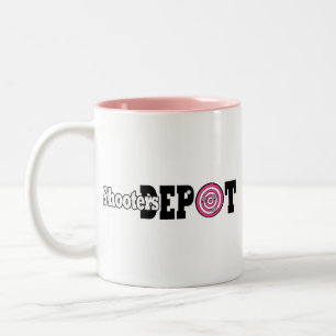 bullets, pink-logo1 Two-Tone coffee mug