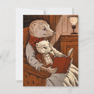 Bullets reading a book thank you card