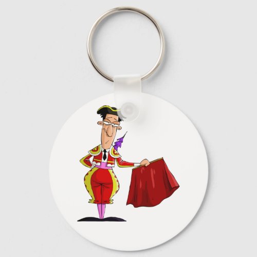 Bullfighter And Red Cape Keychain