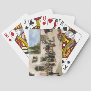 Bullfighters preparing for the Fight (oil on panel Poker Cards