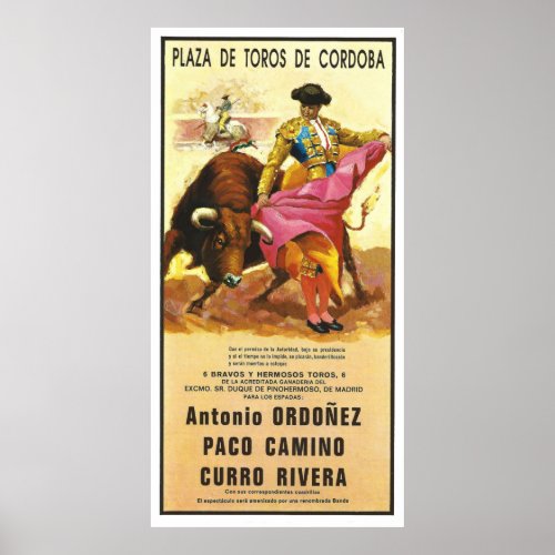 Bullfighting Plaza del Toros Cordoba Spain Poster