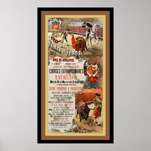 Bullfighting  Two Great Bull Races   D Perea  Poster
