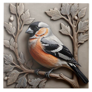 Bullfinch - Arts And Crafts Ceramic Tile