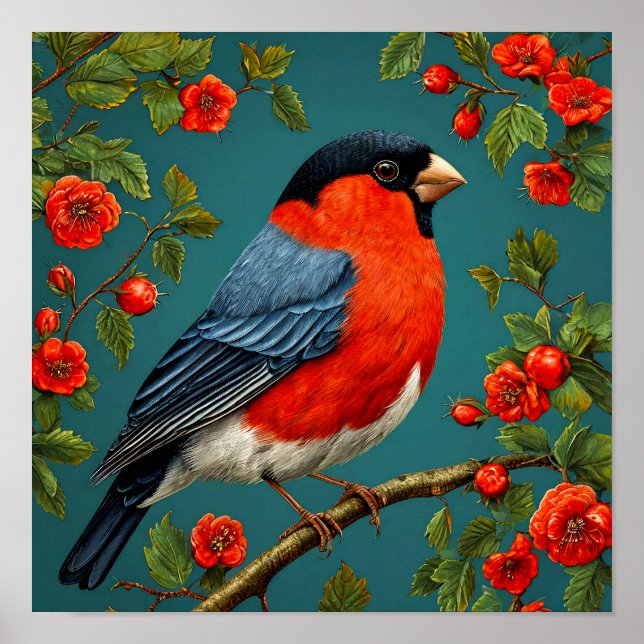Bullfinch Bird Cozy Rustic Bird Decor Gift 🎁 (Front)