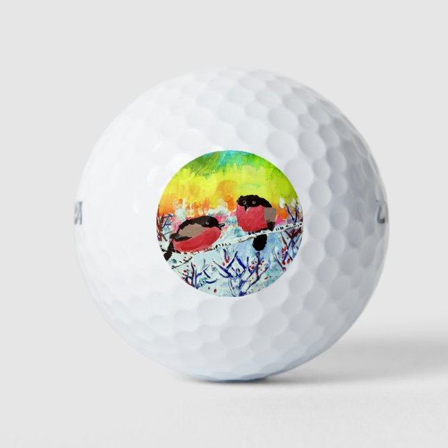 Bullfinch Birds Golf Balls (Front)