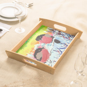 Bullfinch Birds Serving Tray