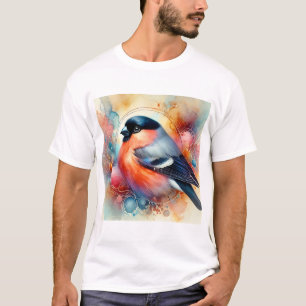 Bullfinch in Harmony 290824AREF139 - Watercolor T-Shirt