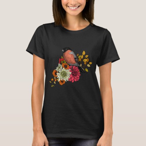 Bullfinch on autumn bouquet T_Shirt